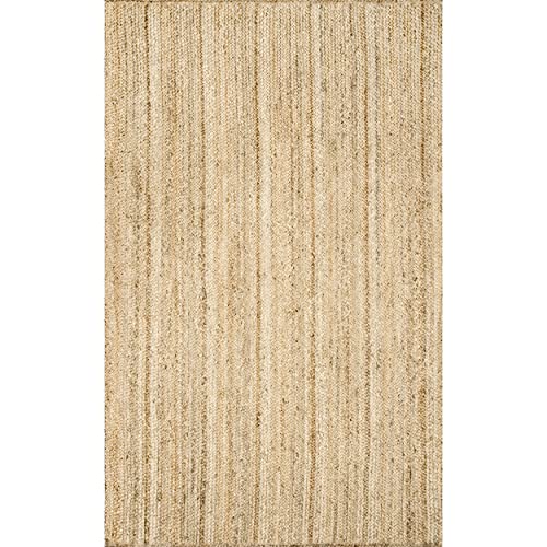 nuLOOM Rigo Hand Woven Farmhouse Jute Area Rug, 6x9, Natural