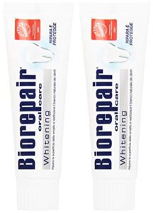 biorepair: "whitening" toothpaste with microrepair * 2.5 fluid ounce (75ml) tubes (pack of 2) * [ italian import ]