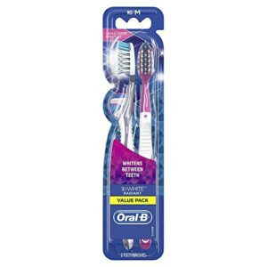 oral-b radiant whitening toothbrush, medium, 2 count (00300410102852)
