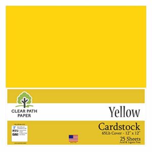 yellow cardstock - 12 x 12 inch - 65lb cover - 25 sheets