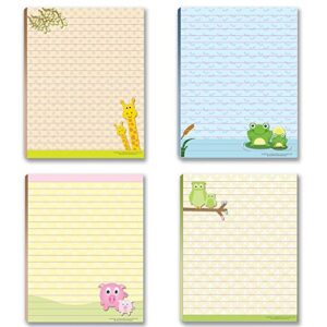 cute animal theme pads - teacher notepad - 4 assorted note pads - great gift idea
