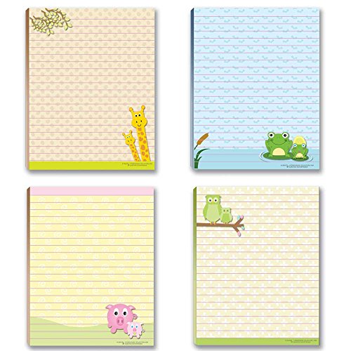 Cute Animal Theme Pads - Teacher Notepad - 4 Assorted Note Pads - Great Gift Idea