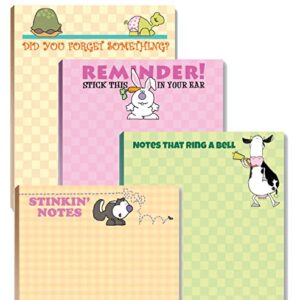 Cute Humorous Notepads - 4 Assorted Funny Note Pads