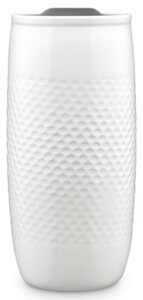 ello mesa double-wall ceramic travel mug with slider lid, grey, 12-ounce (355 ml)