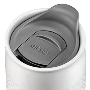 Ello Mesa Double-Wall Ceramic Travel Mug with Slider Lid, Grey, 12-ounce (355 ml)