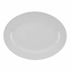 G.E.T. OP-618-W White 18" x 13.5" Oval Platter, Break Resistant Dishwasher Safe Melamine Plastic, Milano Collection