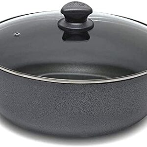 IMUSA USA 6.9Qt Hammered Basic Caldero (Dutch Oven), 30cm, Black