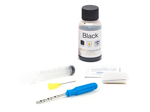 InkPro Premium Black Ink Refill Kit for Canon PG-245, PG-245XL Cartridges 1oz 30mL