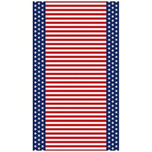 amscan stars & stripes flannel-backed vinyl table cover - 52" x 90" , 1 pc