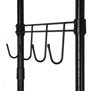 Oceanstar Adjustable Shelves with Hooks Garment Rack, Black