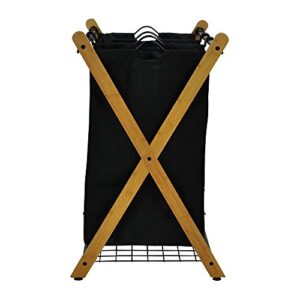 Oceanstar XBS1484 Bamboo 3-Bag Laundry Sorter Black, 29.75 in. H x 19.10 in. W x 27 in.