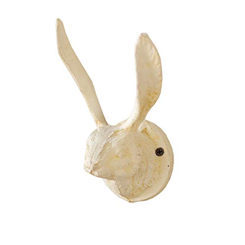 Cast Iron Rabbit Wall Hook (Antique White)