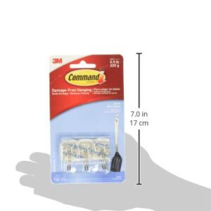 Command Small Clear Wire Hooks with Clear Strips, 3 ea (2 Pack)