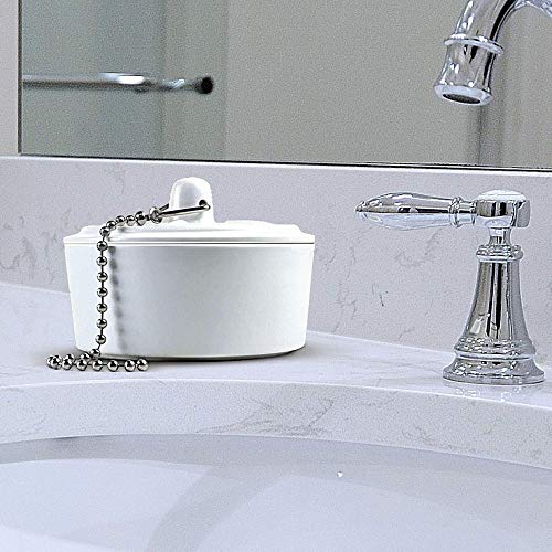 Bathroom Organizer Countertop - Cotton Balls & Swabs Storage Container with Removable Lid - Qtip Holder for Bathroom Decor - Bathroom Drawer Organizer and Jewelry Box - In Sink Lidded Canister