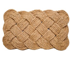 iron gate - natural jute rope woven doormat 18x30 - single pack - 100% all natural fibers - eco-friendly - classic interwoven rope design