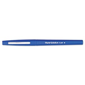 paper mate 8410152 flair medium felt tip stick pen, blue ink, 7mm, dozen