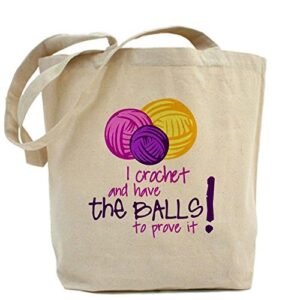 cafepress i crochet... tote bag natural canvas tote bag, reusable shopping bag