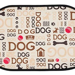 S&T INC. Microfiber Pet Bowl Feeding Mat, Anti-Skid and Absorbent, 12.5 Inch x 21 Inch, Typography