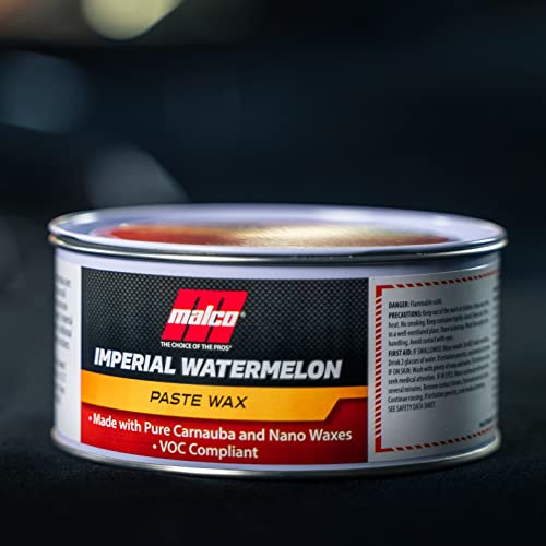 Malco VOC Compliant Imperial Paste Wax, Watermelon Scent – Creates High Gloss Finish/Provides Durable Protection/Premium Wax for Use on Fiberglass, Gel Coat and Painted Finishes / 14 Oz. (125214)