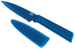 kuhn rikon "colori+" serrated bulk paring knife, blue