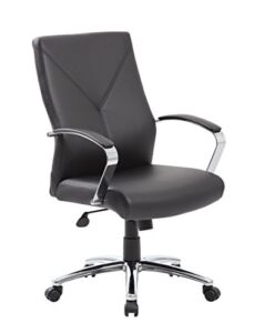 boss office products leatherplus executive chair in black