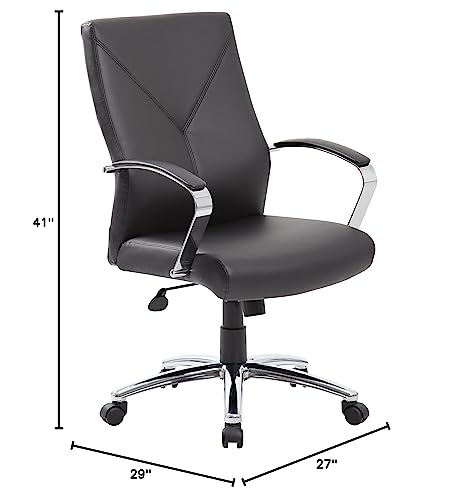 Boss Office Products LeatherPlus Executive Chair in Black