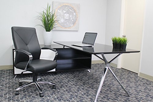 Boss Office Products LeatherPlus Executive Chair in Black