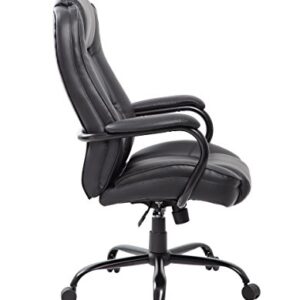 Boss Office Products Heavy Duty Executive Chair with 350lbs Weight Capacity in Black