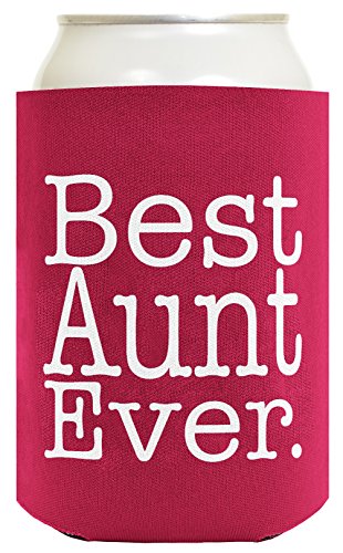 Best Aunt and Uncle Ever Gift Set 2 Pack Can Coolies Drink Coolers Magenta and Navy