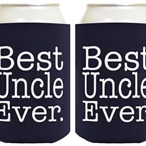 Funny Can Coolie Best Uncle Ever Gift 2 Pack Can Coolies Drink Coolers Navy