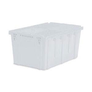 ceilblue extra large storage tote with lid 26.9" l x 17" w x 12.6" h - semi clear