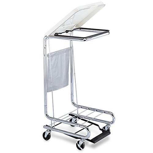 Square Chrome Step-On Hamper 18.625"W x 19.5"D x 37.75"H