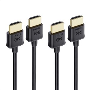 cable matters 2-pack ultra thin hdmi cable 3 ft (ultra slim hdmi cable) 4k rated with ethernet