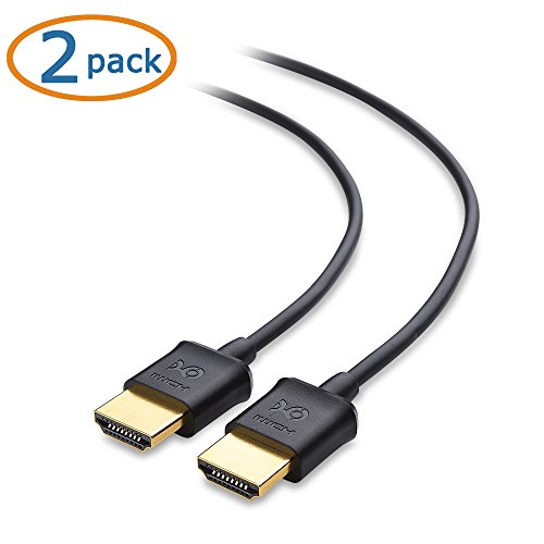 Cable Matters 2-Pack Ultra Thin HDMI Cable 3 ft (Ultra Slim HDMI Cable) 4K Rated with Ethernet