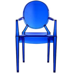 Modway EEI-121-BLU Casper Modern Acrylic Stacking Kitchen and Dining Room Arm Chair in Blue - Fully Assembled