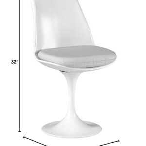 Modway Lippa Mid-Century Modern Faux Leather Upholstered Swivel Dining Chair in White