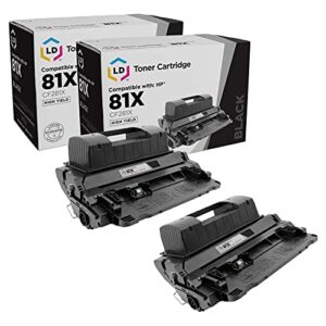 ld products compatible toner cartridge replacement for hp 81x cf281x high yield laserjet enterprise flow mfp m630z m604dn m604n m605dh m605dn m605n m605x m606dn m606 m630dn m630f m630h (black, 2-pack)