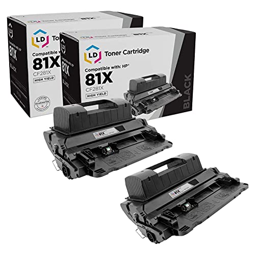 LD Products Compatible Toner Cartridge Replacement for HP 81X CF281X High Yield Laserjet Enterprise Flow MFP M630z M604dn M604n M605dh M605dn M605n M605x M606dn M606 M630dn M630f M630h (Black, 2-Pack)