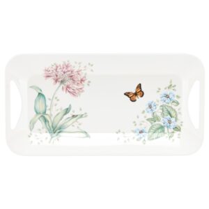 lenox butterfly meadow melamine hors d'oeuvres tray, 1 count (pack of 1), multi
