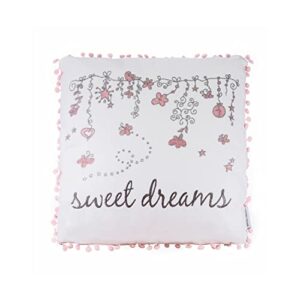 levtex margaux sweet dreams pillow white, pink
