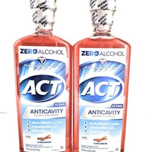 ACT Alcohol Free Anticavity Fluoride Rinse-Cinnamon-18 oz, 2 pk