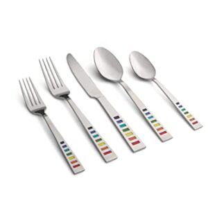 Fiesta - 641020R Fiesta Celebration 20-Piece Flatware Silverware Set, Service for 4, Stainless Steel, Includes Forks/Knife/Spoons