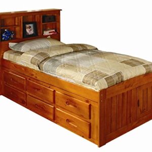 Discovery World Furniture Captains Bookcase Bed, Twin, Honey