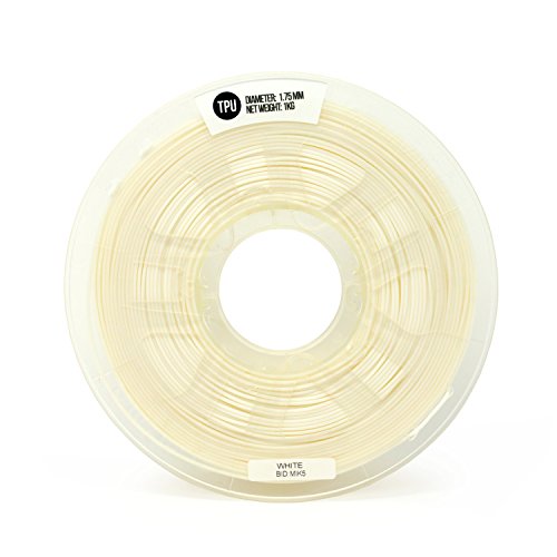 Gizmo Dorks 1.75 mm Flexible Filament (TPU), 1 kg for 3D Printers, White