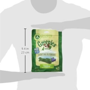 GREENIES TEENIE Natural Dog Dental Care Chews Oral Health Dog Treats Blueberry Flavor, 12 oz. Pack (43 Treats)