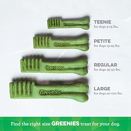 GREENIES TEENIE Natural Dog Dental Care Chews Oral Health Dog Treats Blueberry Flavor, 12 oz. Pack (43 Treats)
