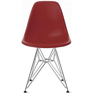 2xhome eiffel wire legs and armless seat for dining room red plastic side chair with chrome plated