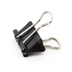 U Brands Binder Clips, Mini 5/8-Inch Width, 1/5-Inch Paper Holding Capacity, Black and Silver Steel, 100-Count