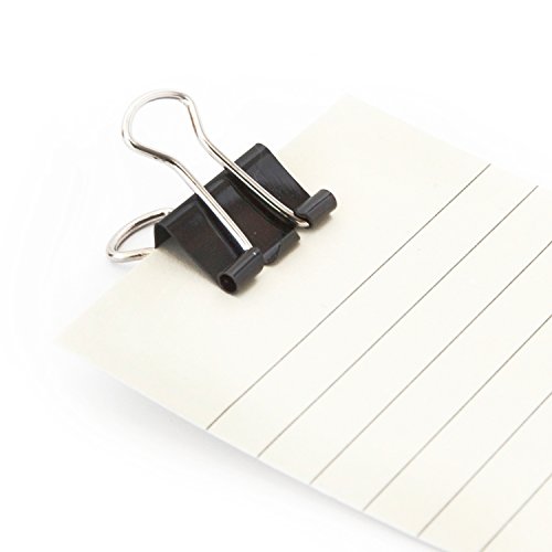 U Brands Binder Clips, Mini 5/8-Inch Width, 1/5-Inch Paper Holding Capacity, Black and Silver Steel, 100-Count