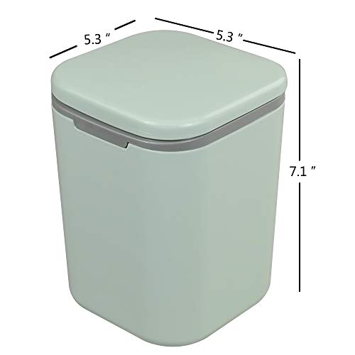 HOMMP Tiny Countertop Trash Can, 0.5 Gallon with Push-Button (Green)